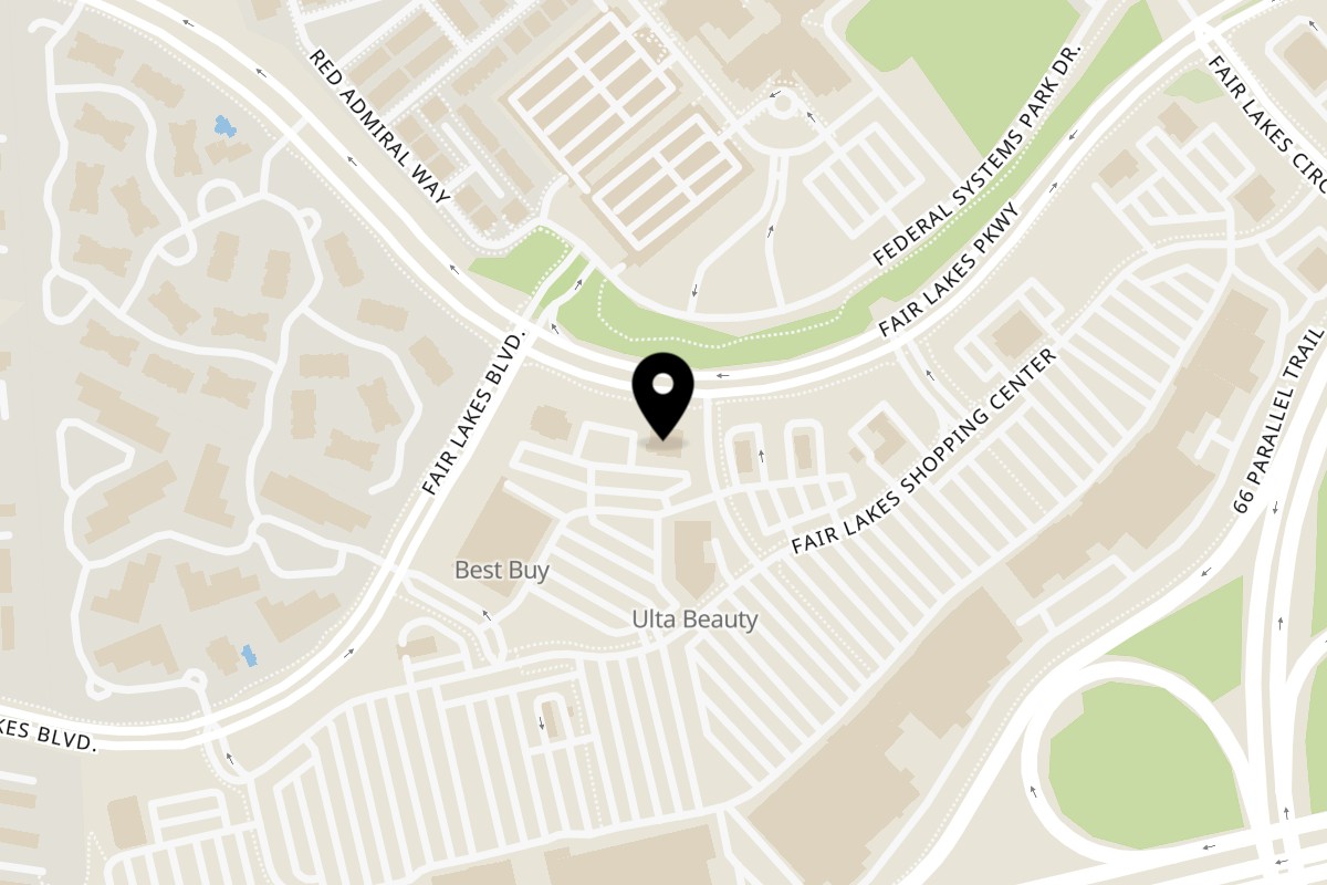 Map showing the location of Guapo's Cocina & Bar Fair Lakes on 13050 Fair Lakes Shopping Center in Fairfax